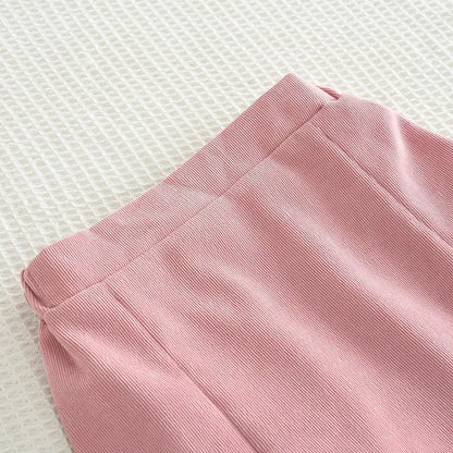 Sweet Lapel Embroidered Top & Bow Skirt Two-piece Set