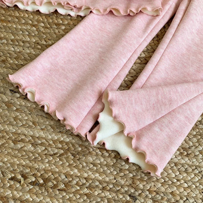 Plush Girls' Long Sleeved Top & Ruffle Pants Two Piece Set