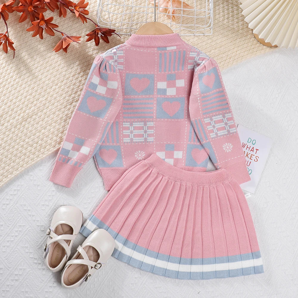 Thick Knit Pullover & Skirt Set