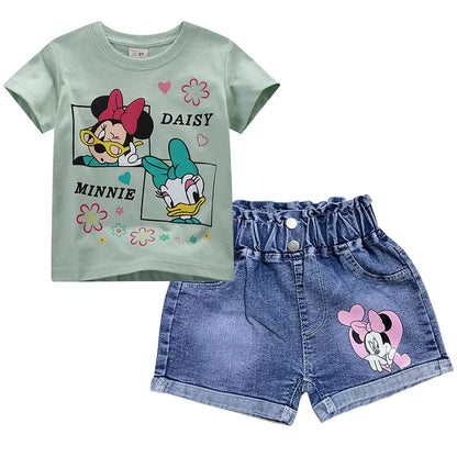 100% Cotton Cartoon T-Shirt & Denim Set