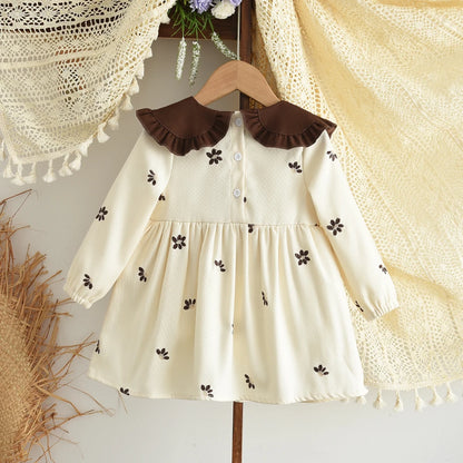 Doll Collar Floral Sweet and Cute Dress