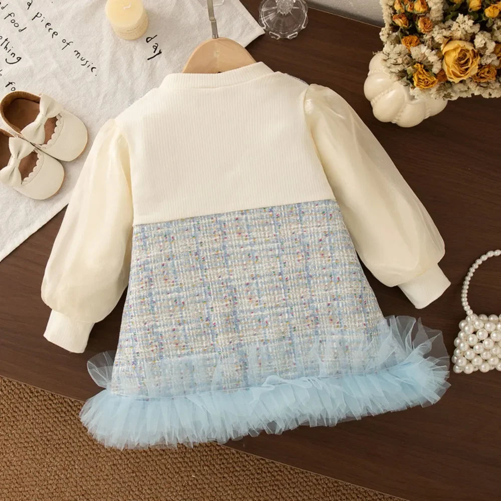 Sweet and Cute Big Bow Mesh Splicing Princess Dress