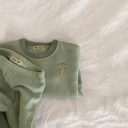 Cozy Fleece Cotton Pullover & Matching Pants Set