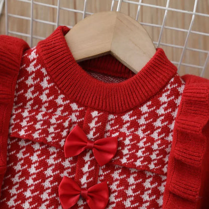 Butterfly Bow Plaid Princess Dress