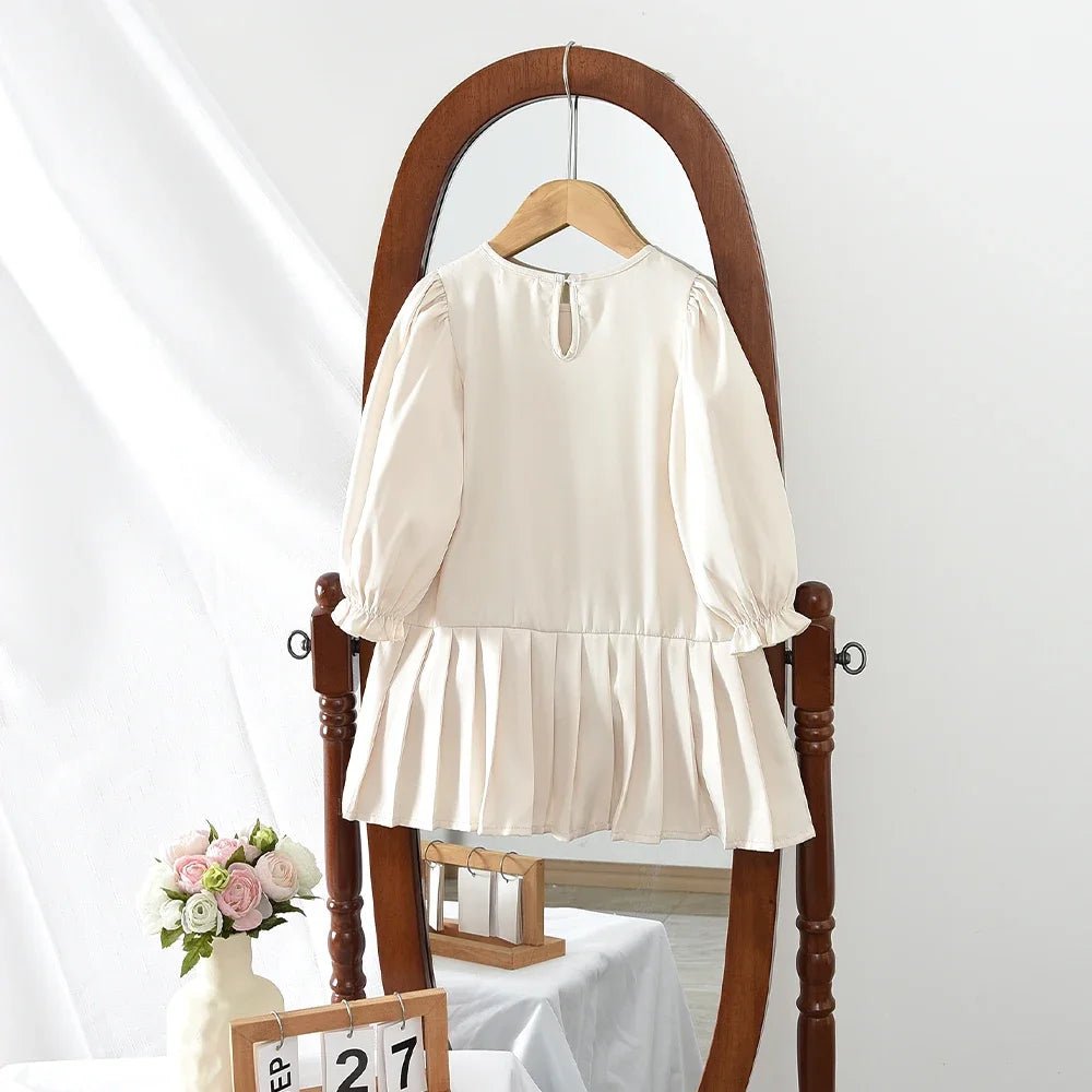 Flower Splicing Pleated Dress