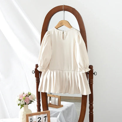 Flower Splicing Pleated Dress