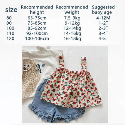 Summer Outfit with Denim Shorts Set