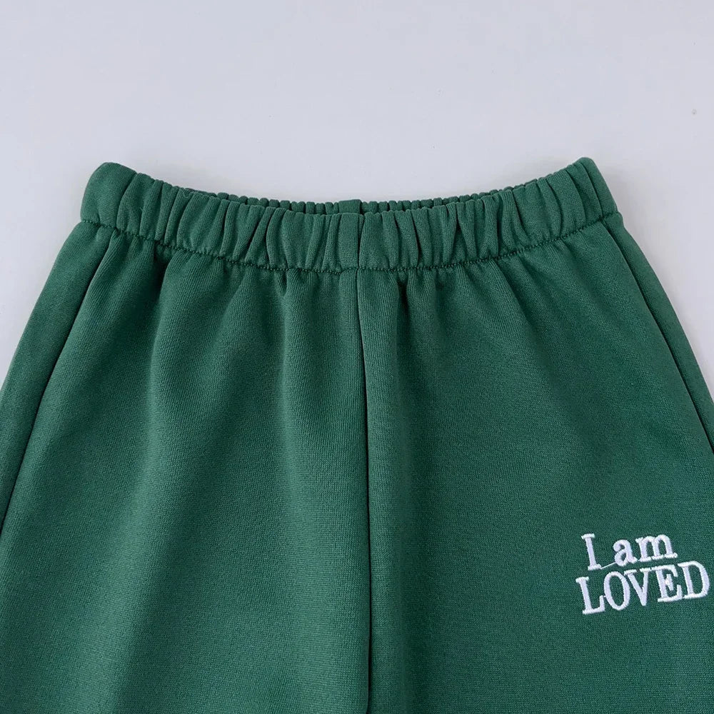 I am Loved Hoodie And Green Pants Set