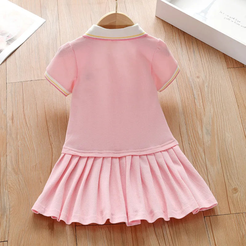Party Baby Pink Rainbow Polo Dress