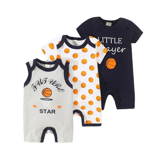 Soft Cotton 3-Piece Sports Romper Set
