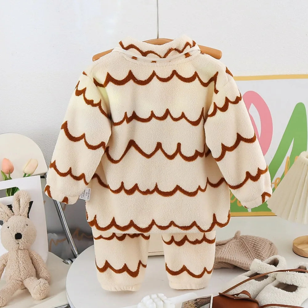 Pajama Suit with Thickened Coral Velvet Set