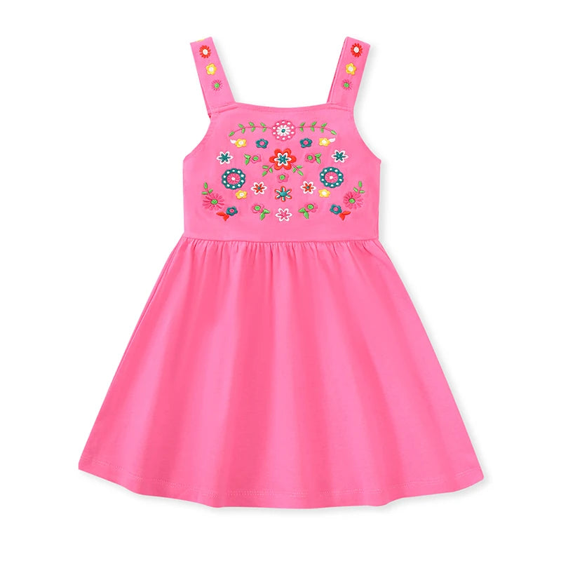 Cotton Pink Dress With Flowers
