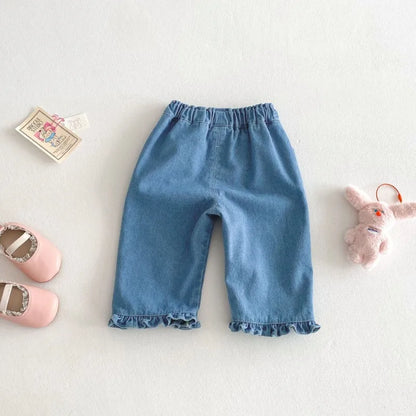 Cute Love Heart Denim Pants