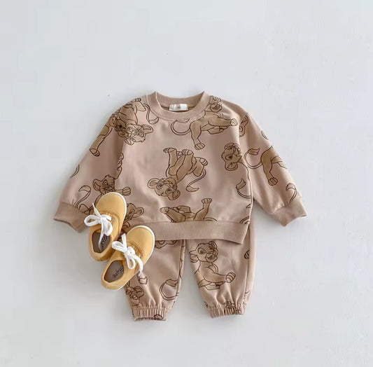 Cotton Lion King Sweatshirt & Matching Pants Set