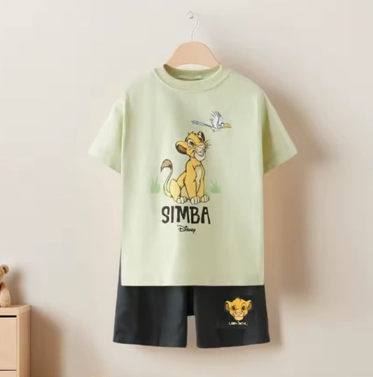 Premium 100% Cotton Simba T-Shirt & Shorts Set