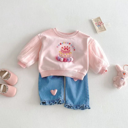 Cute Love Heart Denim Pants