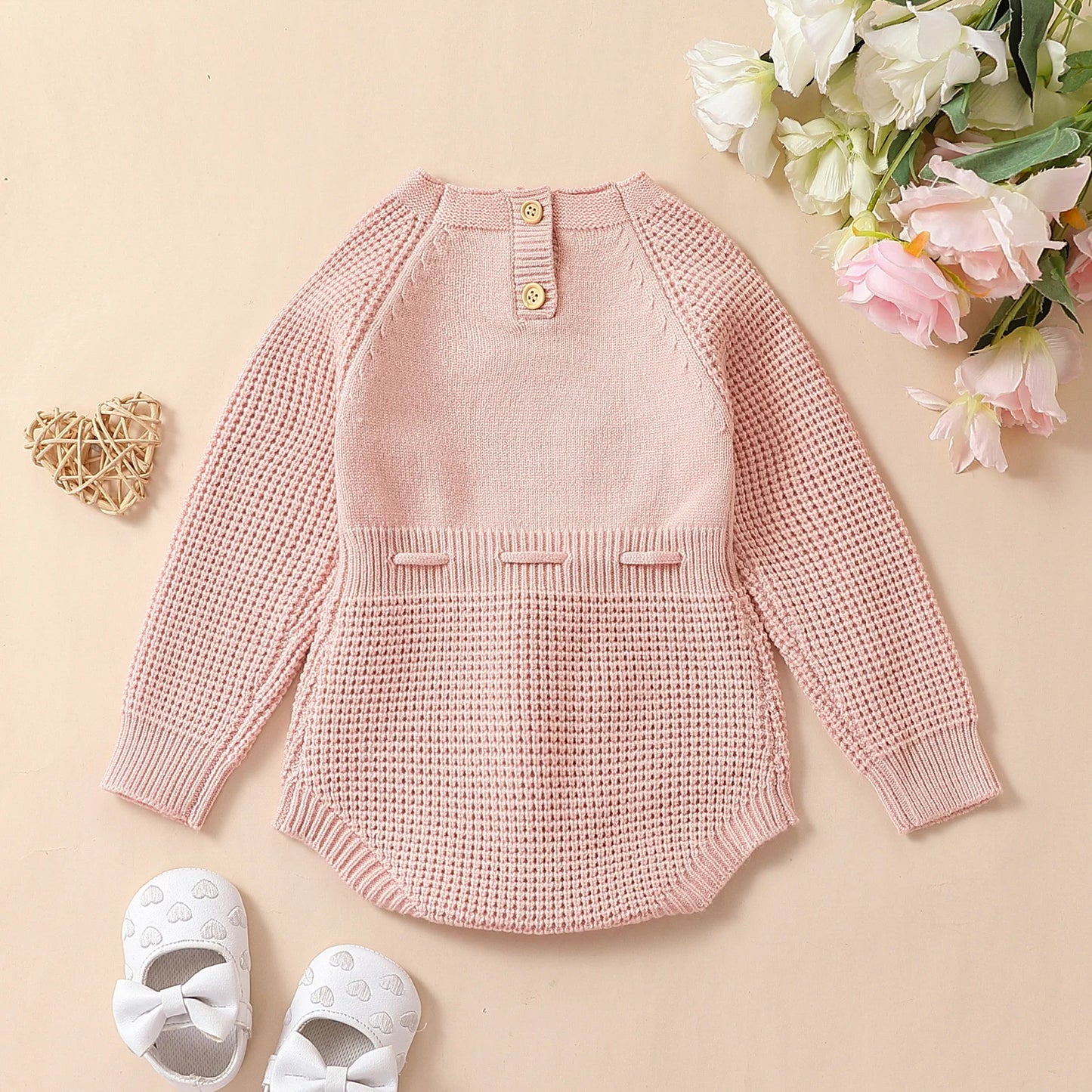 Soft Cotton Flower Embroidery Romper