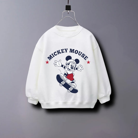 Skater Mickey Mouse White Hoodie