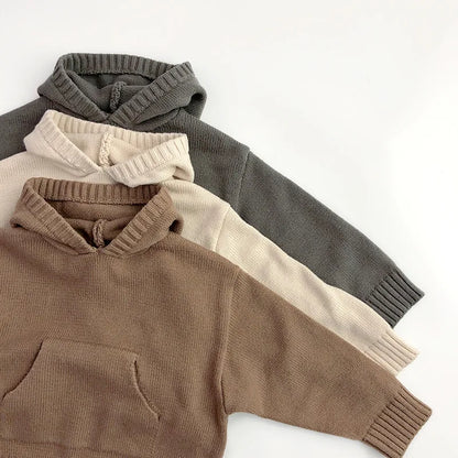 Cozy Hooded Knit Soft Cotton Pullover