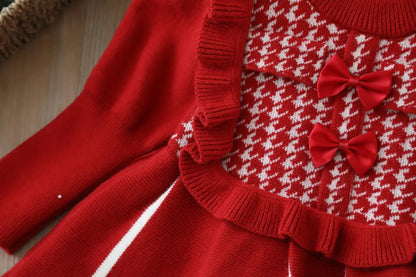 Butterfly Bow Plaid Princess Dress