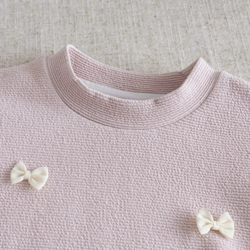 Sweet Bow Lace Top & Pants Two-piece Set