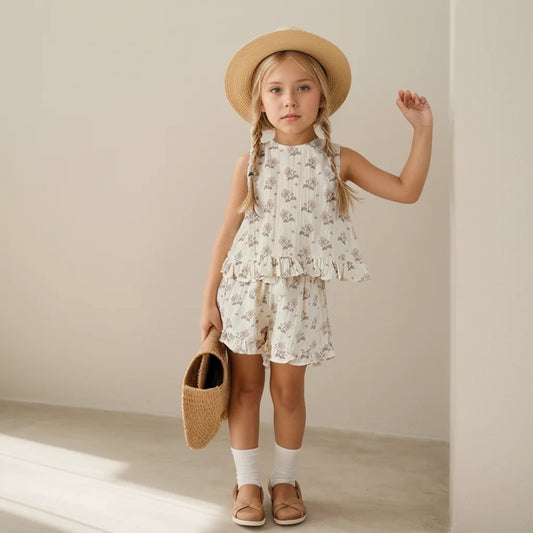 Organic Cotton Baby Girl 2-Piece Summer Set