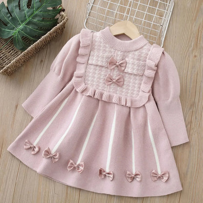Butterfly Bow Plaid Princess Dress