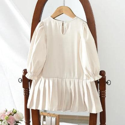 Flower Splicing Pleated Dress