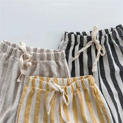 Vintage Linen Cotton Stripe Pants for Kids – Stylish & Comfortable!