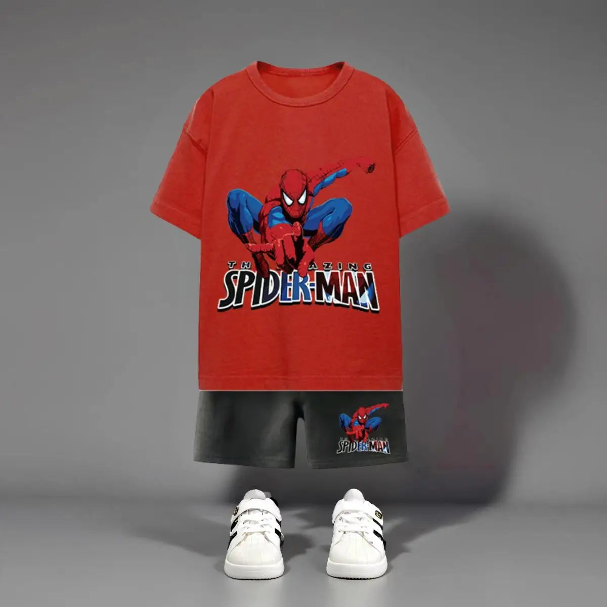 Spiderman 100% Cotton Red T-Shirt and Shorts Set