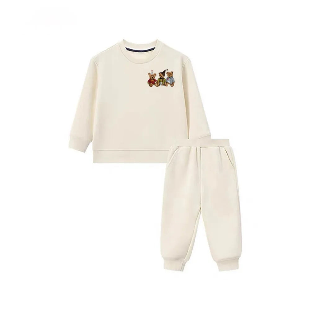 Fleece Lined Bear Sweatshirt & Pants Set