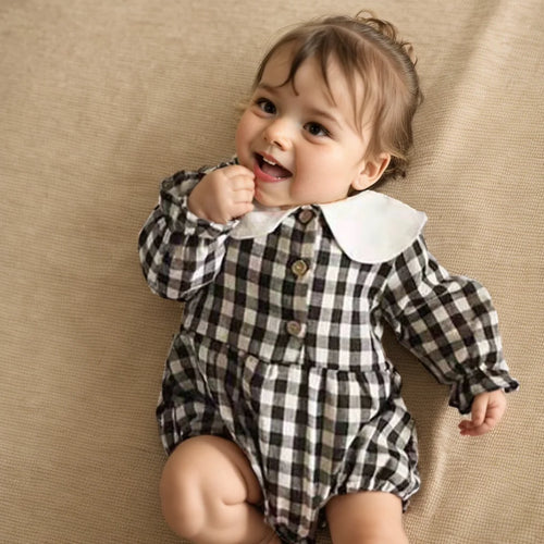 100% Cotton Baby Plaid Bodysuit