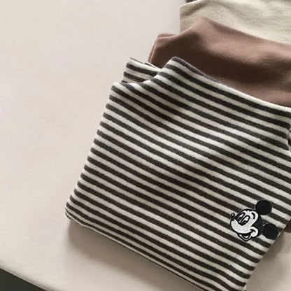 Mickey Mouse Soft Cotton Turtleneck Warm Fleece Tee