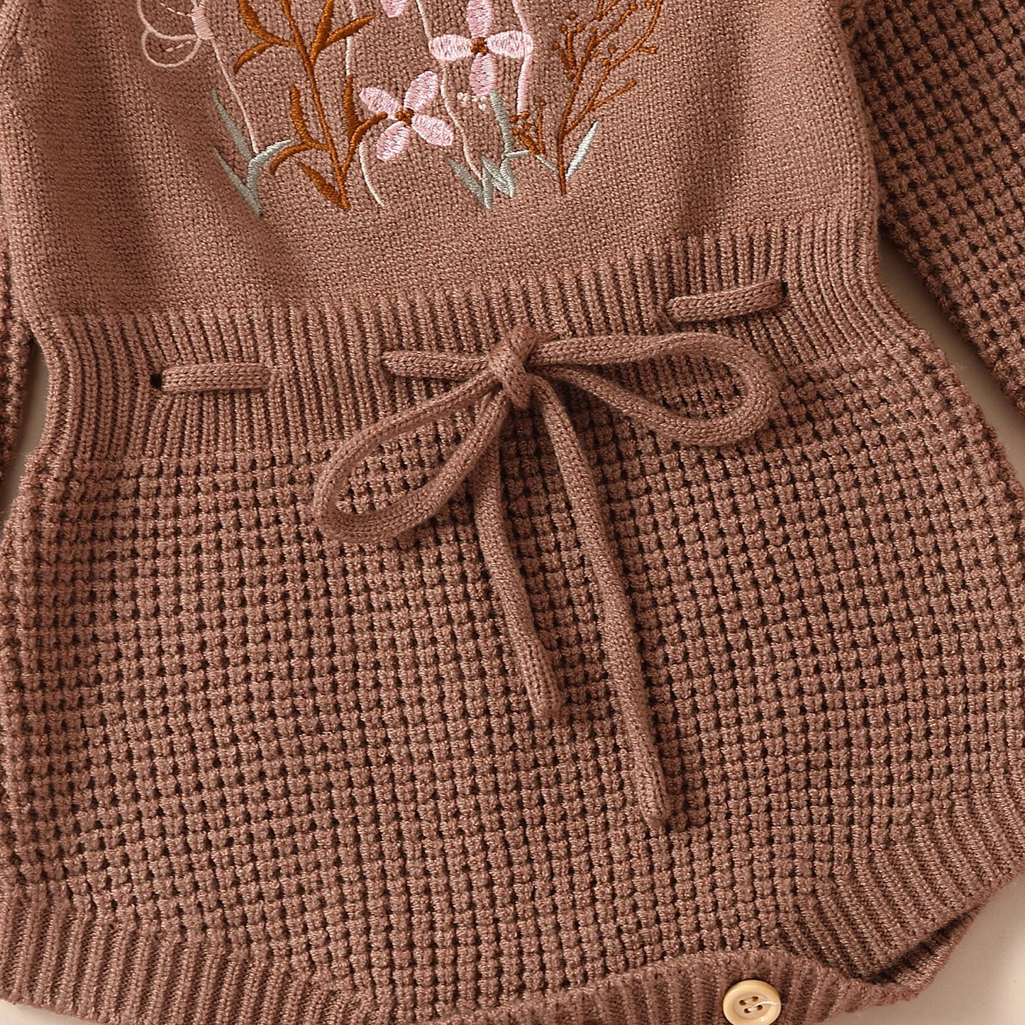 Soft Cotton Flower Embroidery Romper
