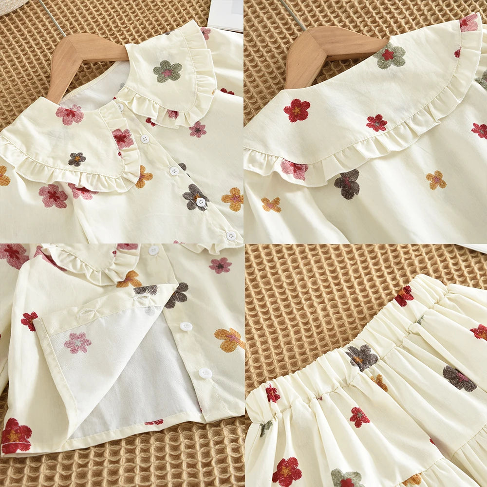 Two Piece Bow Top & Pleated Skirt Set