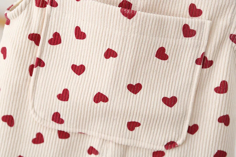 100% Cotton Overalls with Hearts