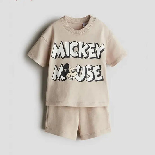 Casual Loose Pure Cotton T-Shirt and Shorts Mickey Mouse