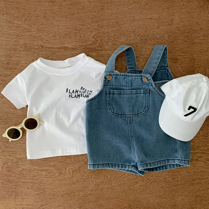 Tee & Denim Overall Outfit