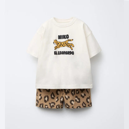 Loose T-Shirt & Shorts Cotton Set