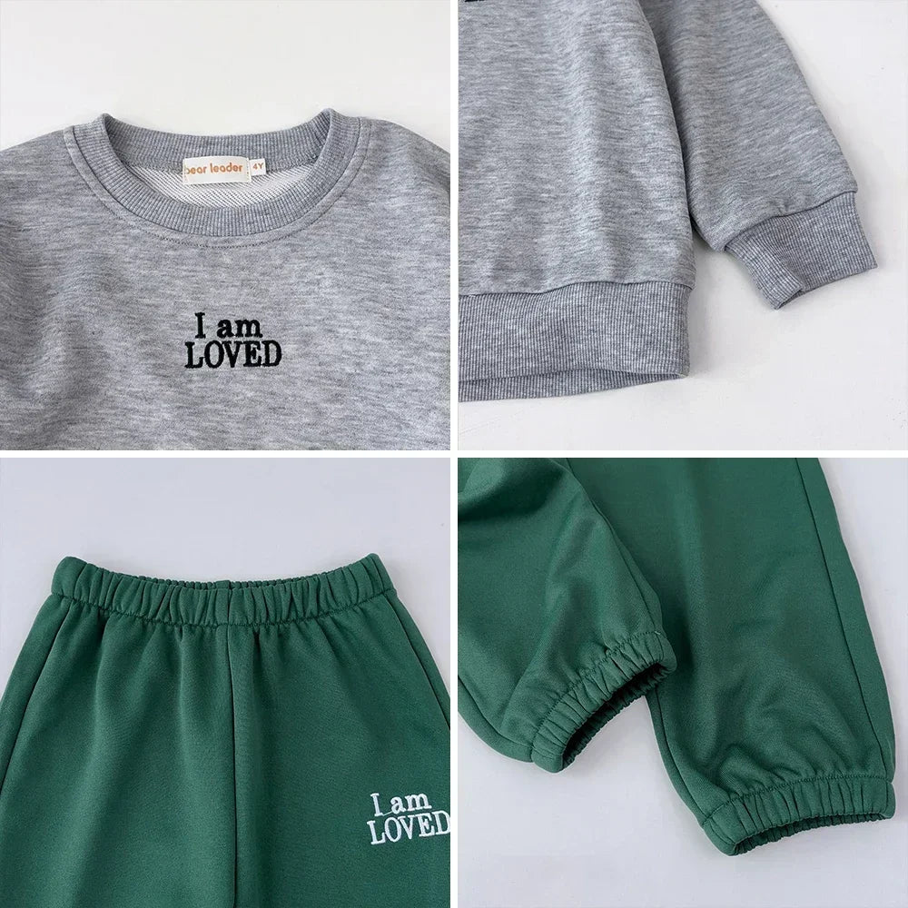 I am Loved Hoodie And Green Pants Set