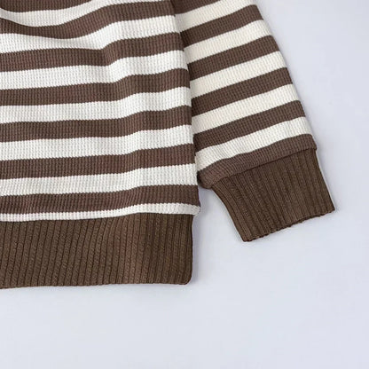 Striped Long Sleeve Top And Pants Two-Piece Set