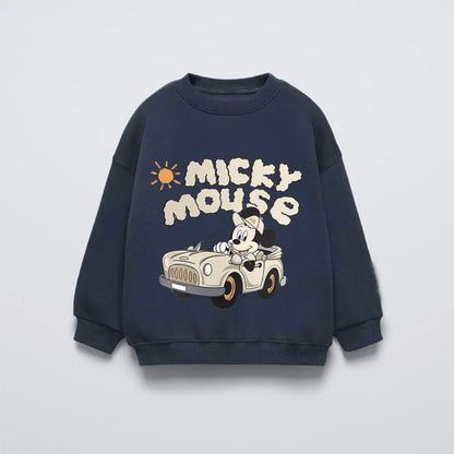 Driving Mickey Mouse Navy Blue Hoodie