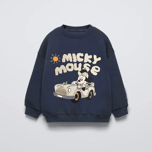Driving Mickey Mouse Navy Blue Hoodie