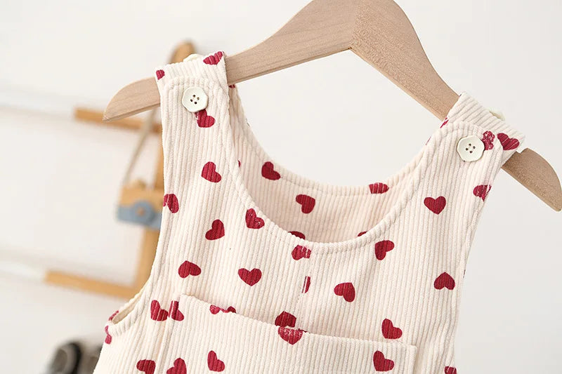 100% Cotton Overalls with Hearts