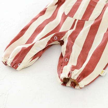 100% Cotton Striped Onesie with Teddy Bear