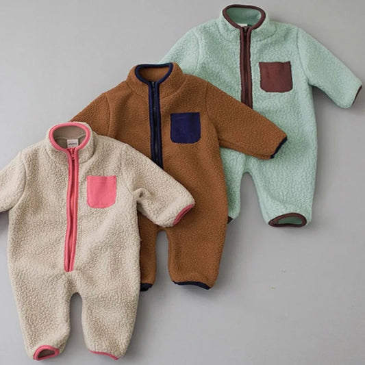 Warm Fleece Winter Baby Romper Jumpsuit