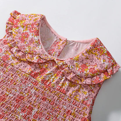 Peach 100% Cotton Summer Dress