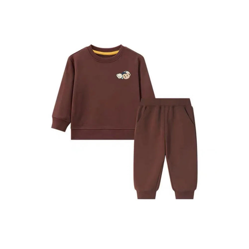 Fleece Lined Bear Sweatshirt & Pants Set