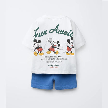 Mickey Pure Cotton T-Shirt and Shorts Set