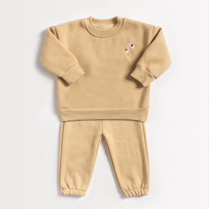 Soft fleece Flower Tracksuit Set